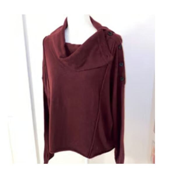 Splendid Burgundy Cowl Neck Wool Blend Sweater – Size S - Picture 1 of 6